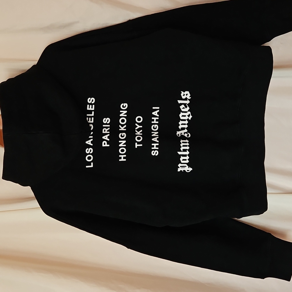 Palm Angels Spray City Hong Kong Hoodie Men's Small Streetwear Cotton Luxury Red - Picture 4 of 10